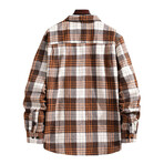 Plaid Button-Up Shirt // Brown (S)
