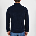 Zip Up Flanneled Jacket // Navy Blue (S)