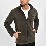 Zip Up Flanneled Jacket // Khaki (XL)