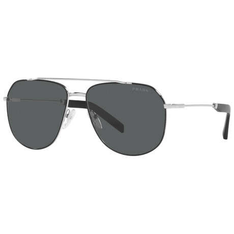 Men's Fashion PR-59WS-GAQ731 Sunglasses // Silver-Black + Dark Gray