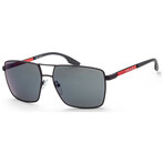 Men's Linea Rossa PS50WS-UR701G-59 Sunglasses // Blue Rubber + Dark Gray Ar External