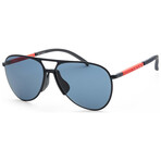 Men's Linea Rossa PS51XS-06S07L-59 Sunglasses // Black + Dark Blue