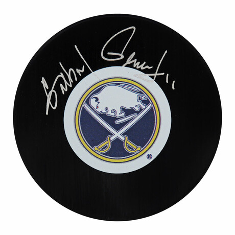 Gilbert Perreault // Signed Buffalo Sabres Logo Hockey Puck