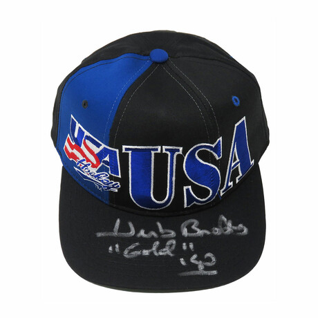 Herb Brooks // Signed USA Hockey Starter Hat w/Gold 80