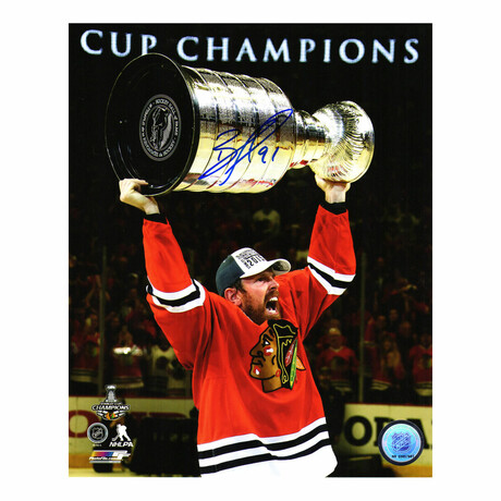 Brad Richards // Signed Chicago Blackhawks 2015 Stanley Cup Trophy 8x10 Photo