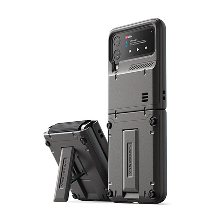 Galaxy Z Flip 4 Case Quick Stand Active Metal // Black
