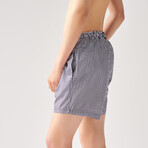 Striped Swim Shorts // Navy + White (XL)