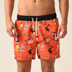 Looney Tunes Swim Shorts // Orange (XL)