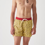 Skateboardpocalypse Print Swim Shorts // Yellow + Multi (XL)