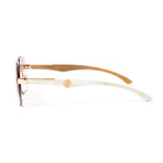 Men's Vendome Sunglasses // 24k Gold + White Buffalo Horn