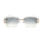 Men's Collector Sunglasses // Silver + White Wood