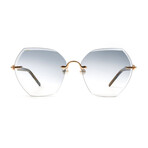 Women's Acetate Pearl Collection Sunglasses // 18k Gold + Brown-Blue