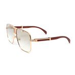 Men's Navigator Brigade Sunglasses // 18k Rose Gold + Brown Cherry Wood