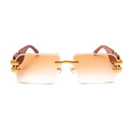 Men's Collector Sunglasses // 24k Gold + Brown Cherry Wood