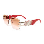 Men's Collector Sunglasses // Silver + Red Wood