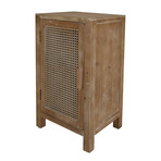 Farmhouse Woven Fronts End Table with One Door