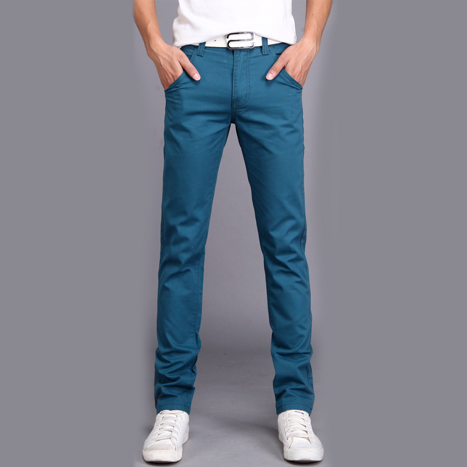 Slit Pocket Straight Leg Spring Pants // Blue (38) - Celino - Touch of ...