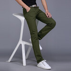 Slit Pocket Straight Leg Spring Pants // Green (28)