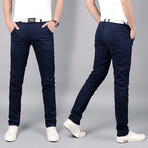 Slim Fit Straight Leg  Pants // Navy Blue (33)