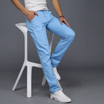 Slit Pocket Straight Leg Spring Pants // Light Blue (32)