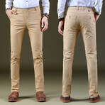 Gold Cord Pocket Straight Leg Pants // Khaki (36)