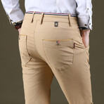 Gold Cord Pocket Straight Leg Pants // Khaki (33)