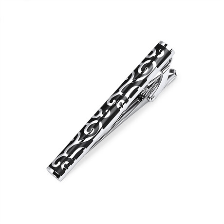 Florence Crafted Tie Clip // Silver + Black