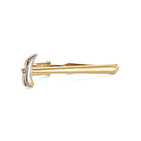 Hammer Crafted Tie Clip // Gold + Silver
