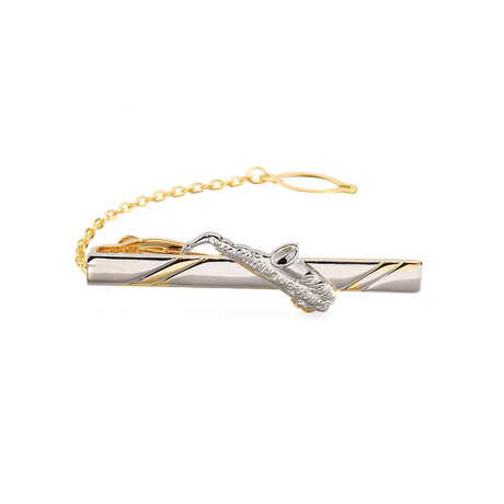 Jazz Crafted Tie Clip // Silver + Gold
