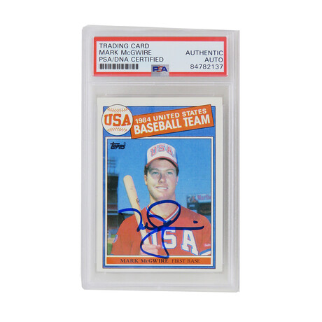 Mark McGwire // Signed Team USA 1985 // Topps Baseball Rookie Card #401 (PSA Encapsulated)