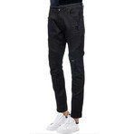 Distressed Men's Fashion Skinny Leg Jeans // Black (32WX32L)