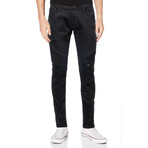 Distressed Men's Fashion Skinny Leg Jeans // Black (32WX30L)
