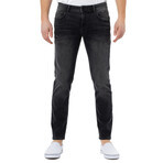 Men's Fashion Skinny Leg Jeans // Black (36WX32L)