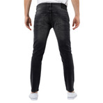 Men's Fashion Skinny Leg Jeans // Black (34WX30L)