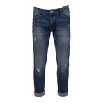 Distressed Men's Fashion Jeans // Blue (30WX32L)