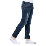 Distressed Men's Fashion Jeans // Indigo (32WX32L)