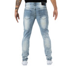 Ultra Textured Men's Fashion Jeans // Light denim (32WX32L)