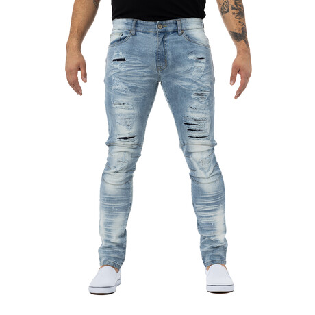 Ultra Textured Men's Fashion Jeans // Light denim (30WX30L)