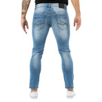 Distressed Men's Fashion Jeans // Light Stone (30WX32L)