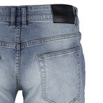 Distressed Men's Fashion Jeans // Light Denim (38WX32L)