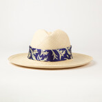 Foldable Panama Hat with Silk Band // Beige (L)