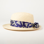 Foldable Panama Hat with Silk Band // Beige (S)