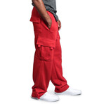 Wide Leg Joggers // Red (L)