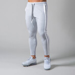 Contrast Stripe Joggers // Gray + White (XL)