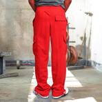 Wide Leg Joggers // Red (S)
