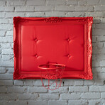 Framed Hoop // Red (20"W x 16"H x 1"D)