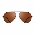 Revo // Men's Metro Aviator Sunglasses // Black + Brown // New