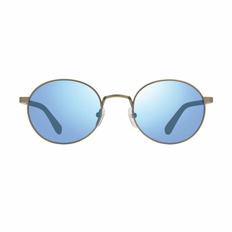 Men's Riley Round Aviator Sunglasses // Matte Gunmetal + Bluewater // Store Display