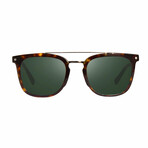Unisex Atlas Square Sunglasses // Tortoise-Gold + Smoky Green // Store Display