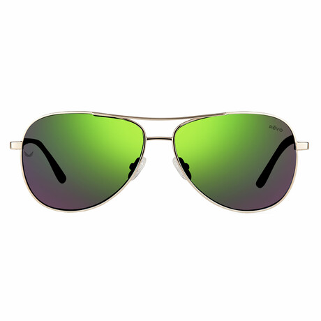 Men's Relay Aviator Sunglasses // Gold + Evergreen // Store Display